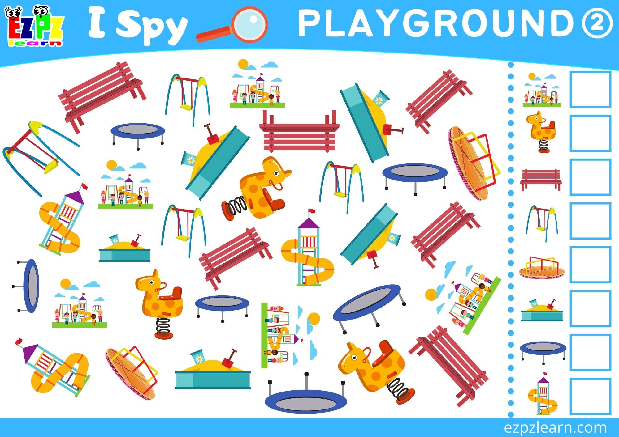Playground 2 Topic I Spy Game for kids Free PDF Download